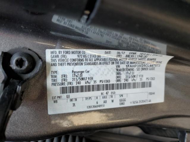 Photo 10 from auction – 2012 FORD FOCUS SEL with VIN 1FAHP3M25CL447573