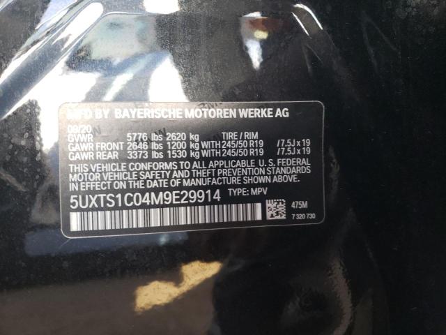 Photo 10 from auction – 2021 BMW X3 XDRIVE3 with VIN 5UXTS1C04M9E29914