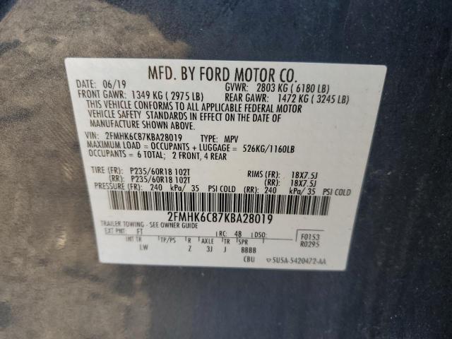 Photo 10 from auction – 2019 FORD FLEX SEL with VIN 2FMHK6C87KBA28019