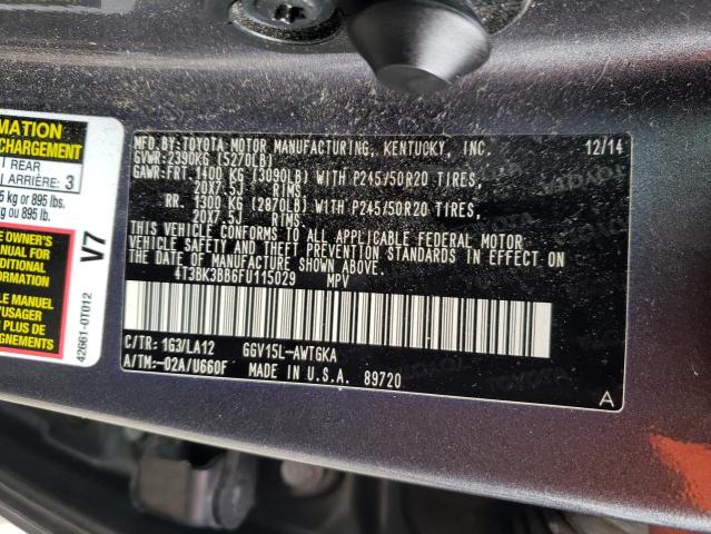 Photo 10 from auction – 2015 TOYOTA VENZA LE with VIN 4T3BK3BB6FU115029