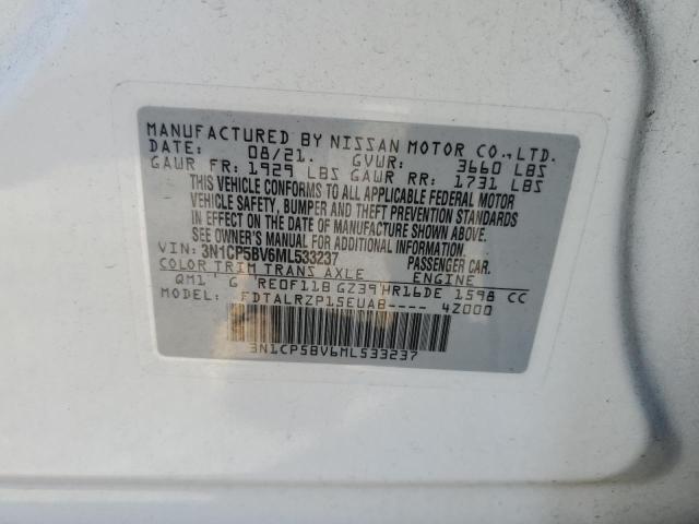 Photo 10 from auction – 2021 NISSAN KICKS S with VIN 3N1CP5BV6ML533237