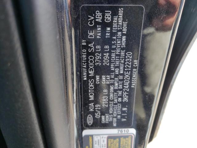 Photo 10 from auction – 2019 KIA FORTE FE with VIN 3KPF24AD2KE122320