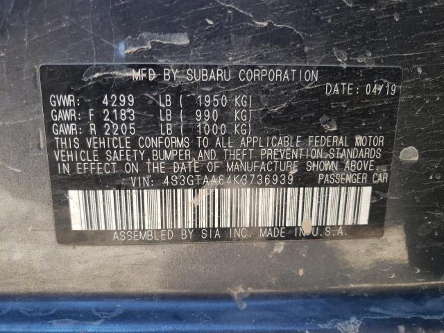Photo 10 from auction – 2019 SUBARU IMPREZA with VIN 4S3GTAA64K3736939