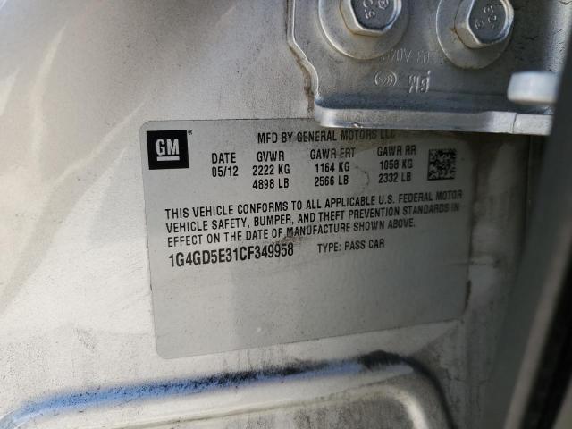 Photo 10 from auction – 2012 BUICK LACROSSE P with VIN 1G4GD5E31CF349958