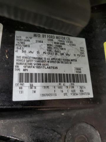 Photo 10 from auction – 2007 FORD EXPEDITION with VIN 1FMFK18517LA87535
