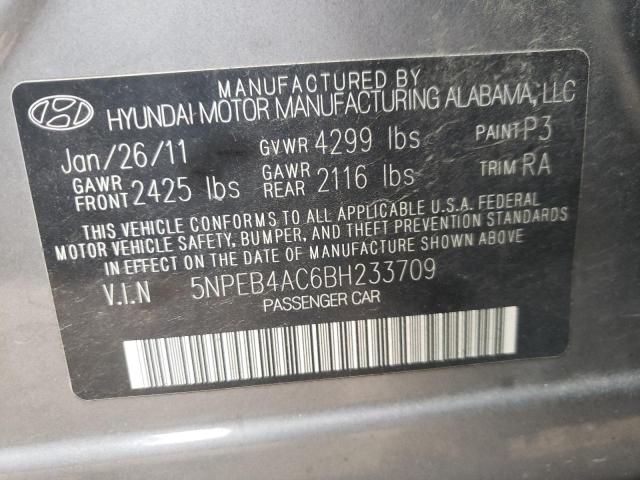 Photo 10 from auction – 2011 HYUNDAI SONATA GLS with VIN 5NPEB4AC6BH233709
