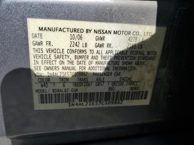 Photo 10 from auction – 2007 NISSAN ALTIMA 2.5 with VIN 1N4AL21E57C109862