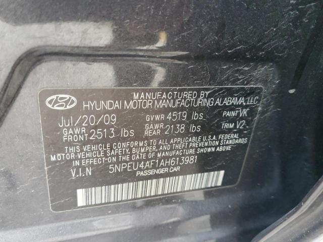 Photo 10 from auction – 2010 HYUNDAI SONATA SE with VIN 5NPEU4AF1AH613981