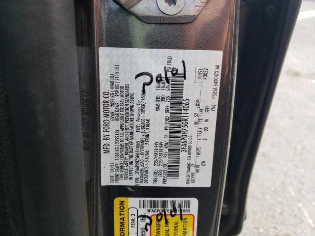 Photo 10 from auction – 2016 FORD FUSION SE with VIN 3FA6P0H75GR114065