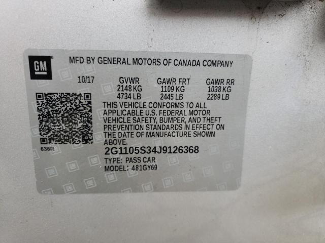 Photo 10 from auction – 2018 CHEVROLET IMPALA LT with VIN 2G1105S34J9126368