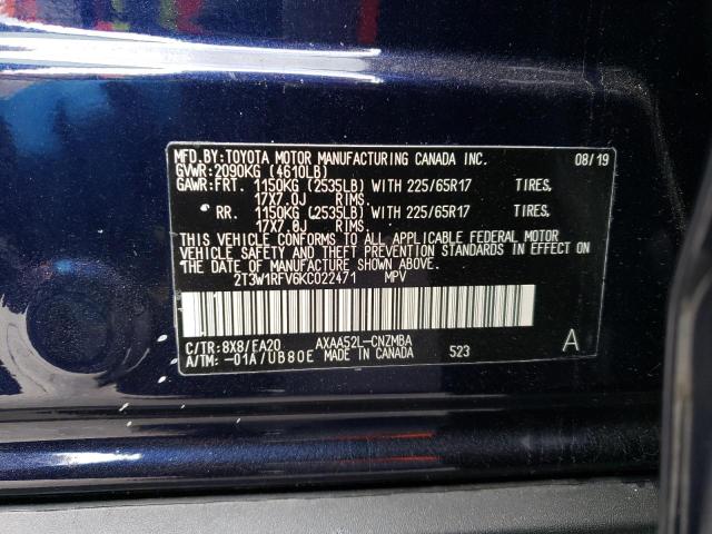 Photo 10 from auction – 2019 TOYOTA RAV4 XLE with VIN 2T3W1RFV6KC022471