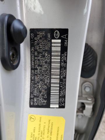 Photo 10 from auction – 2004 LEXUS ES 330 with VIN JTHBA30G945017830