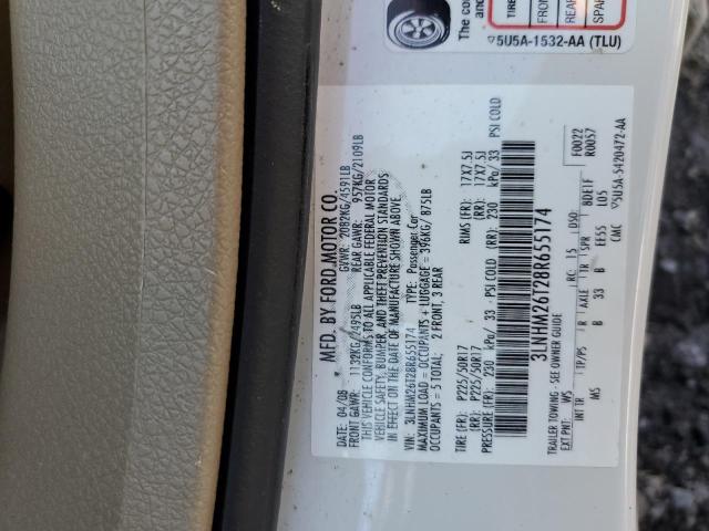 Photo 10 from auction – 2008 LINCOLN MKZ with VIN 3LNHM26T28R655174