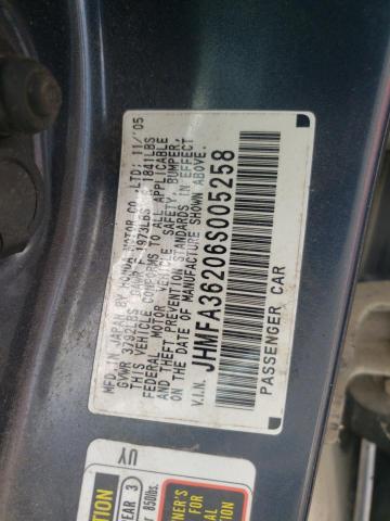 Photo 10 from auction – 2006 HONDA CIVIC HYBR with VIN JHMFA36206S005258