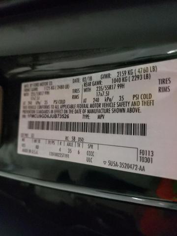 Photo 10 from auction – 2018 FORD ESCAPE SE with VIN 1FMCU9GD6JUB73526
