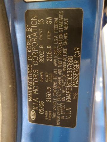 Photo 10 from auction – 2006 KIA SPECTRA5 with VIN KNAFE161165337688