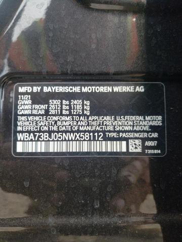 Photo 10 from auction – 2022 BMW 540 XI with VIN WBA73BJ05NWX58112