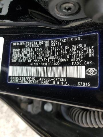 Photo 10 from auction – 2014 TOYOTA CAMRY L with VIN 4T1BF1FK9EU803651
