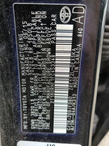 Photo 10 from auction – 2015 TOYOTA COROLLA L with VIN 2T1BURHE1FC453348