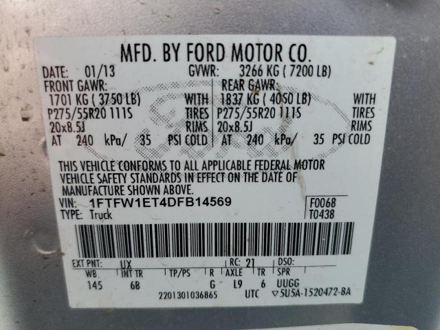 Photo 10 from auction – 2013 FORD F150 SUPER with VIN 1FTFW1ET4DFB14569