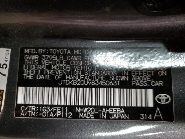 Photo 10 from auction – 2008 TOYOTA PRIUS with VIN JTDKB20U983450631