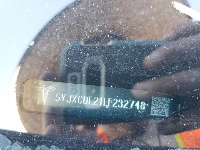 Photo 10 from auction – 2020 TESLA MODEL X with VIN 5YJXCDE21LF232748