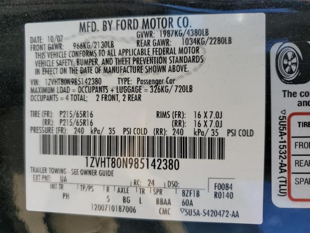 Photo 10 from auction – 2008 FORD MUSTANG with VIN 1ZVHT80N985142380