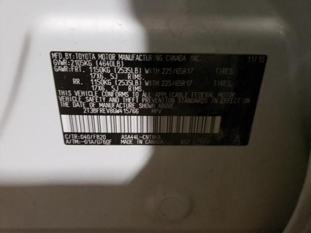 Photo 10 from auction – 2016 TOYOTA RAV4 LE with VIN 2T3BFREV8GW415766