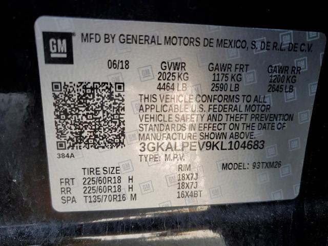 Photo 10 from auction – 2019 GMC TERRAIN SL with VIN 3GKALPEV9KL104683