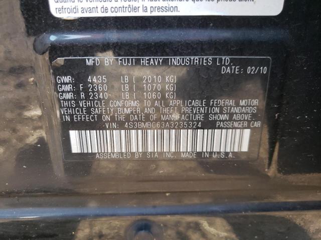 Zdjęcie 10 z aukcji – 2010 SUBARU LEGACY 2.5 z VIN 4S3BMBC63A3235324