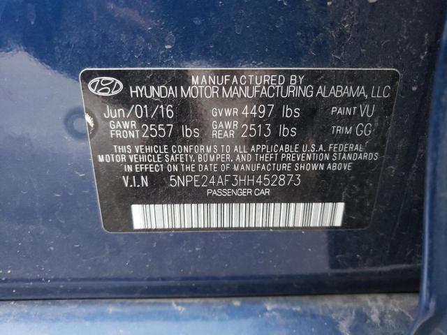 Photo 10 from auction – 2017 HYUNDAI SONATA SE with VIN 5NPE24AF3HH452873