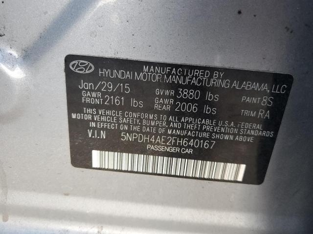 Photo 10 from auction – 2015 HYUNDAI ELANTRA SE with VIN 5NPDH4AE2FH640167