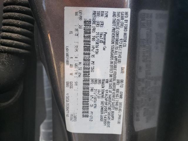 Photo 10 from auction – 2014 FORD FOCUS SE with VIN 1FADP3F20EL143551
