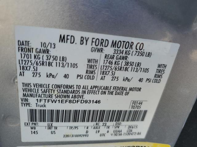 Photo 10 from auction – 2013 FORD F150 SUPER with VIN 1FTFW1EF8DFD93146