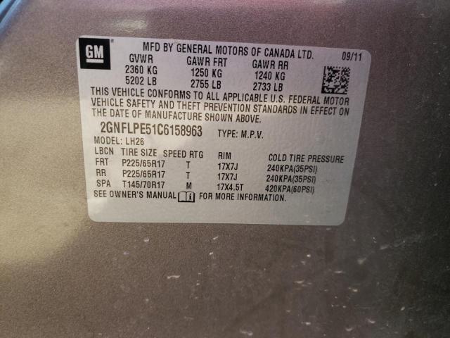 Photo 10 from auction – 2012 CHEVROLET EQUINOX LT with VIN 2GNFLPE51C6158963