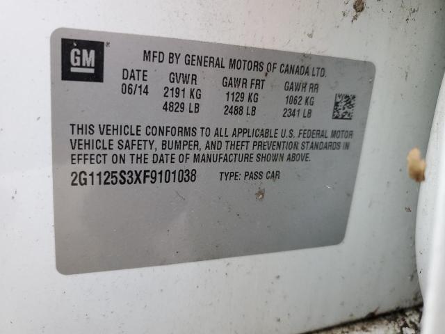 Photo 10 from auction – 2015 CHEVROLET IMPALA LT with VIN 2G1125S3XF9101038