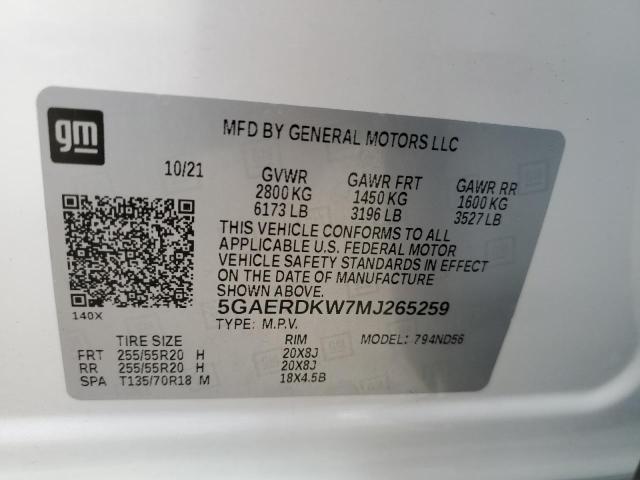 صورة رقم 10 من المزاد - 2021 BUICK ENCLAVE AV مع VIN 5GAERDKW7MJ265259