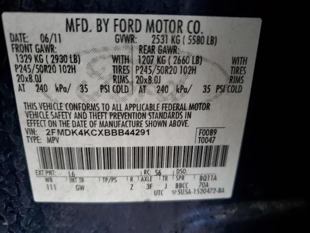 Photo 10 from auction – 2011 FORD EDGE LIMIT with VIN 2FMDK4KCXBBB44291