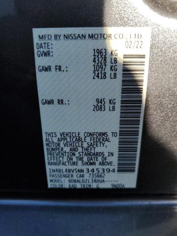 Photo 10 from auction – 2022 NISSAN ALTIMA S with VIN 1N4BL4BV5NN345394