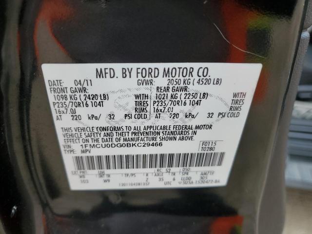 Photo 10 from auction – 2011 FORD ESCAPE XLT with VIN 1FMCU0DG0BKC29466