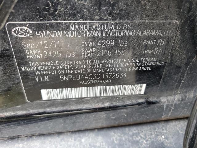 Photo 10 from auction – 2012 HYUNDAI SONATA GLS with VIN 5NPEB4AC3CH372634