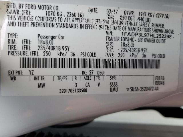 Photo 10 from auction – 2017 FORD FOCUS ST with VIN 1FADP3L97HL252398