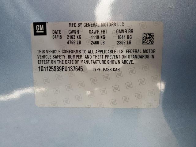 Photo 10 from auction – 2015 CHEVROLET IMPALA LT with VIN 1G1125S39FU137645