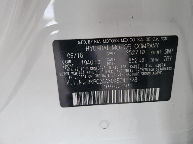 Photo 10 from auction – 2019 HYUNDAI ACCENT SE with VIN 3KPC24A30KE041228