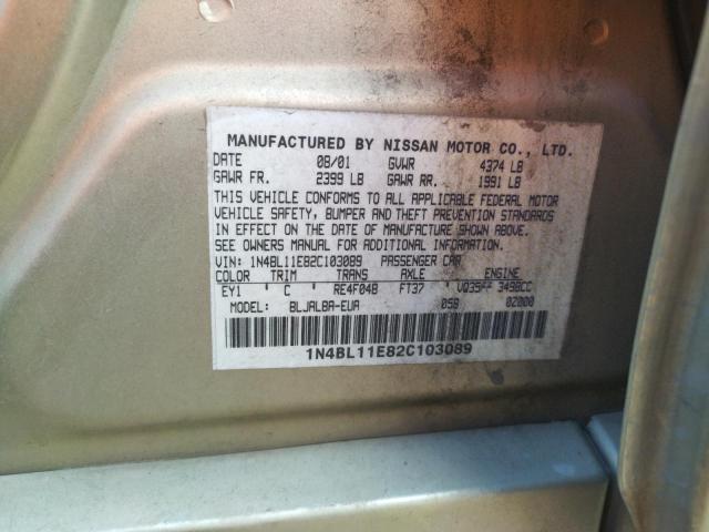 Photo 10 from auction – 2002 NISSAN ALTIMA SE with VIN 1N4BL11E82C103089