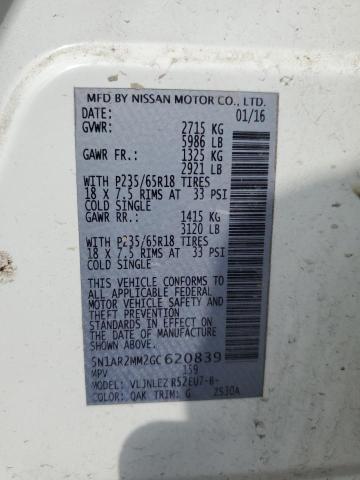 Photo 10 from auction – 2016 NISSAN PATHFINDER with VIN 5N1AR2MM2GC620839