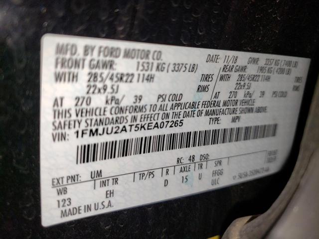 Photo 10 from auction – 2019 FORD EXPEDITION with VIN 1FMJU2AT5KEA07265