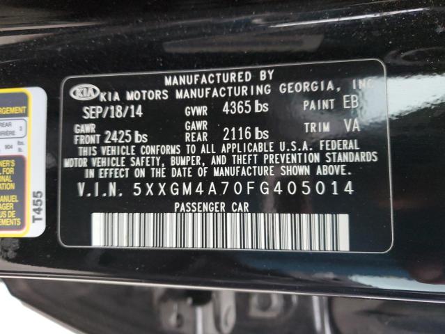 Photo 10 from auction – 2015 KIA OPTIMA LX with VIN 5XXGM4A70FG405014