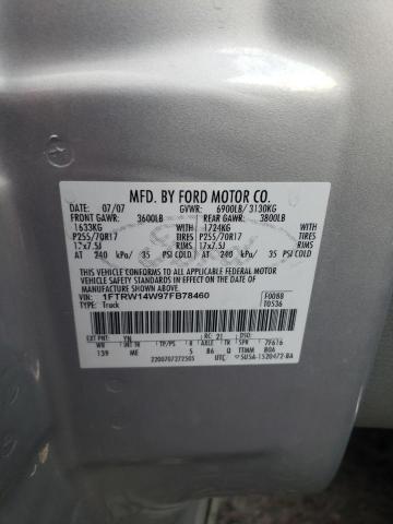 Photo 10 from auction – 2007 FORD F150 SUPER with VIN 1FTRW14W97FB78460