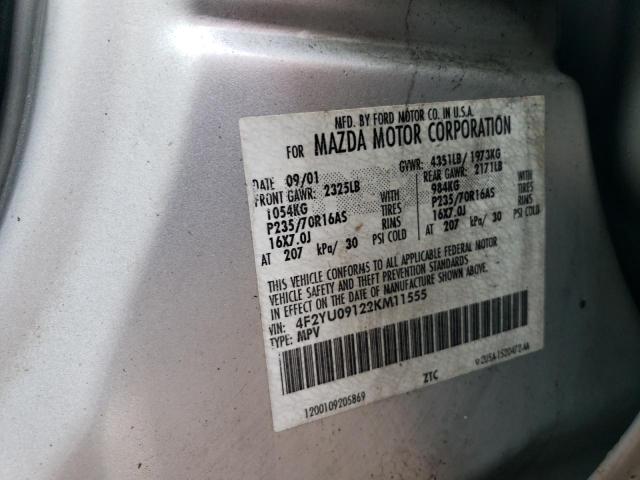 Photo 10 from auction – 2002 MAZDA TRIBUTE LX with VIN 4F2YU09122KM11555